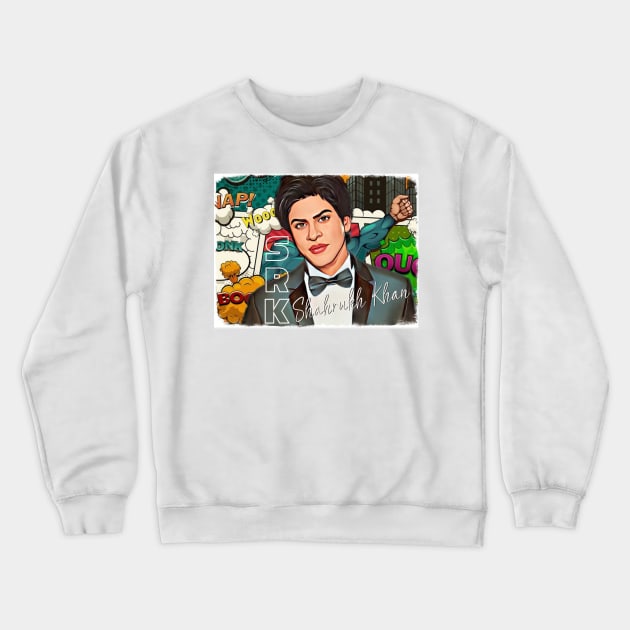 Shahrukh Khan Crewneck Sweatshirt by SAN ART STUDIO 